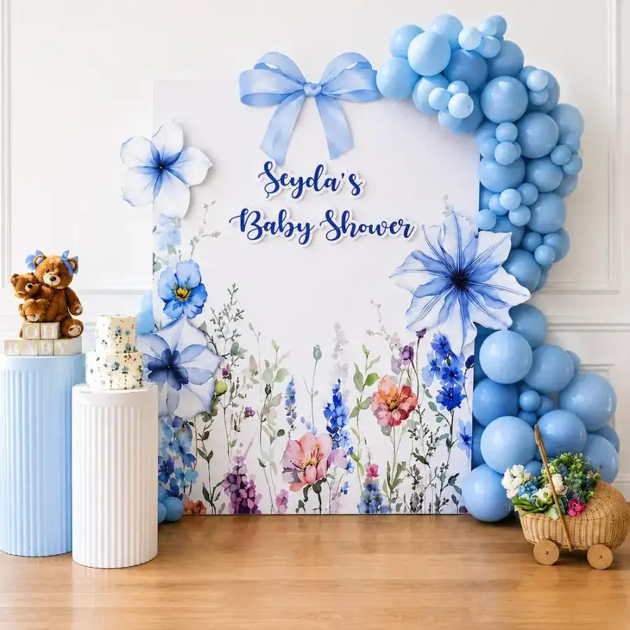 Elegant Baby Shower Decoration with Arch Balloons — decoration setup in Pune
