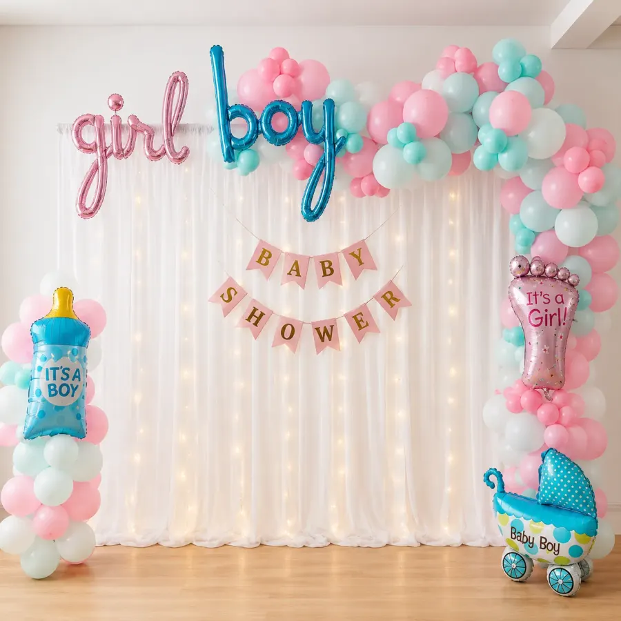Shinning Baby Shower Backdrop — decoration setup in Pune