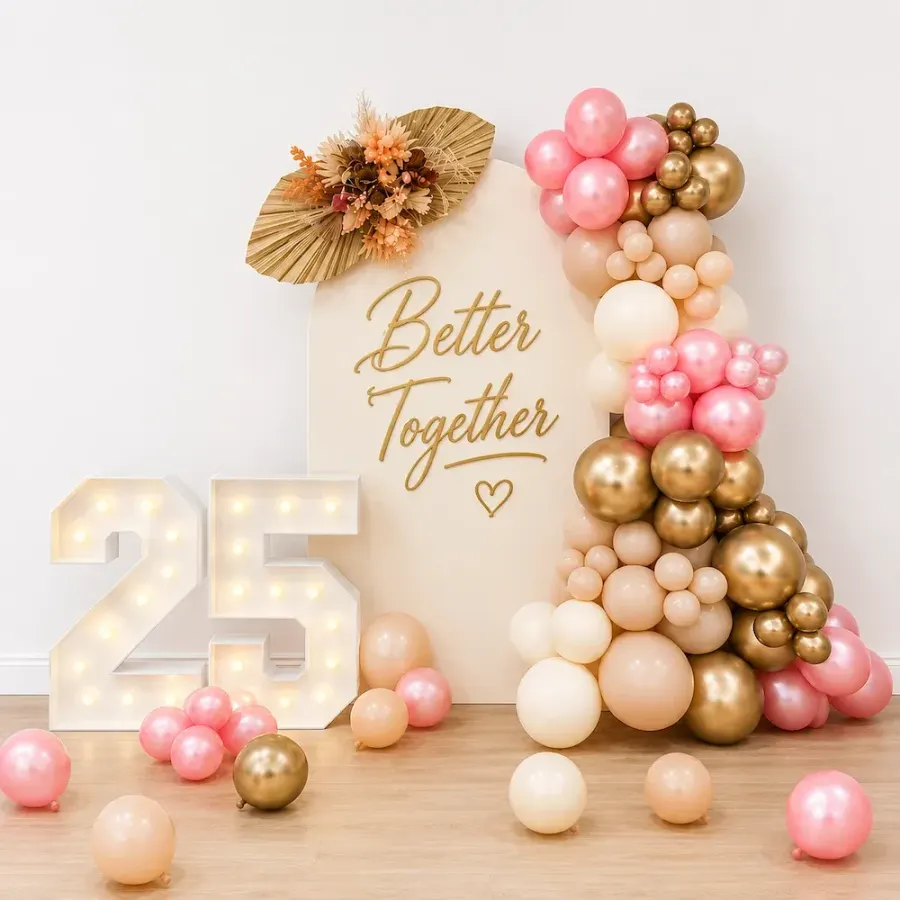 Elegant 25th Anniversary Balloon Decoration — decoration setup in Pune