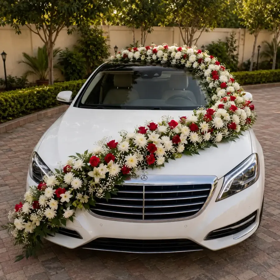Flower Car Decoration For Wedding — decoration setup in Pune