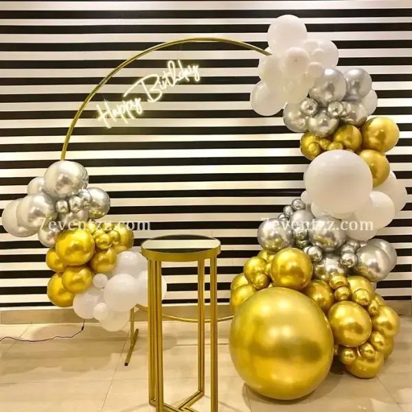 Birthday Round Backdrop Decoration — decoration setup in Pune