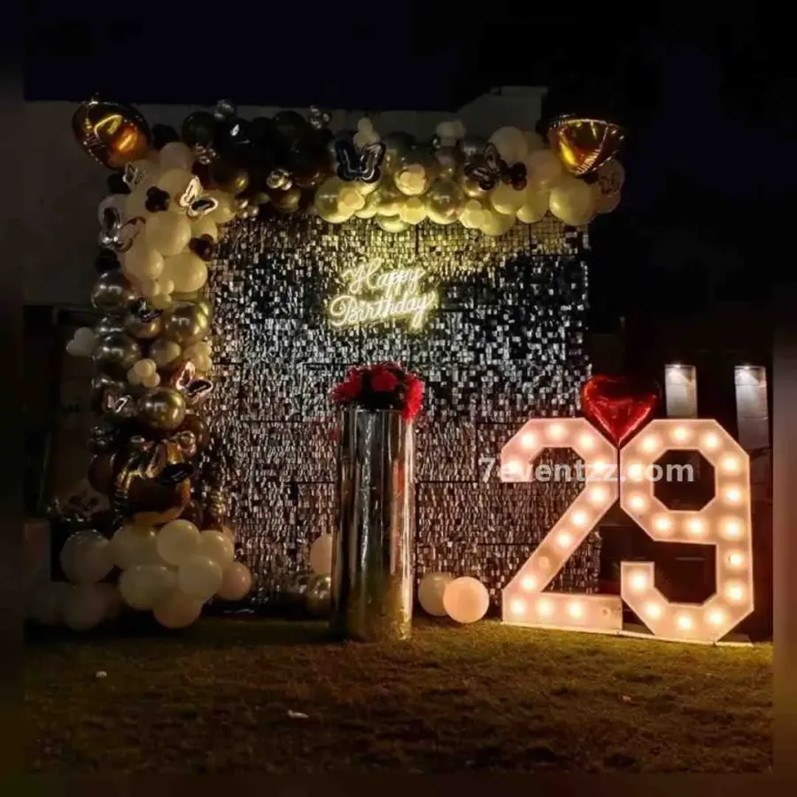Birthday Sequence Decoration — decoration setup in Pune