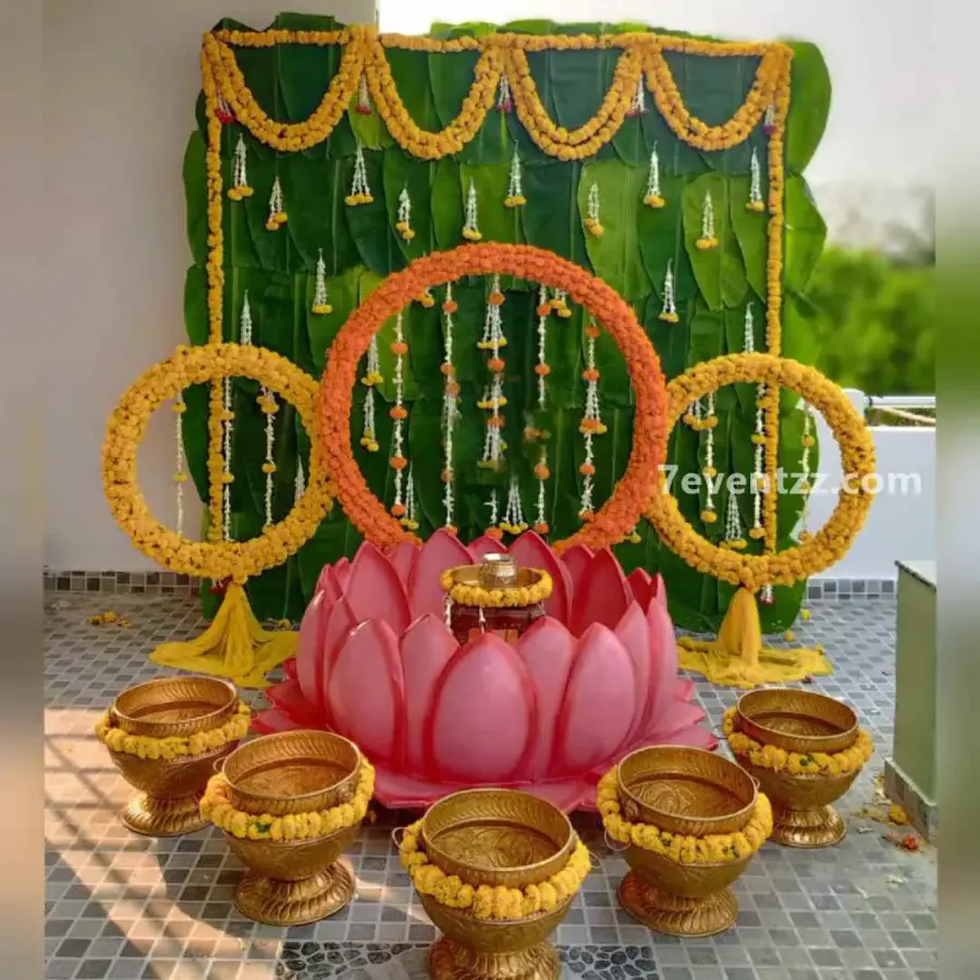 Lotus Haldi Setup — decoration setup in Pune