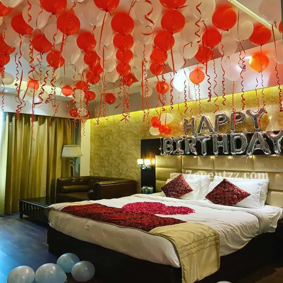 Red and White Decoration — decoration setup in Pune