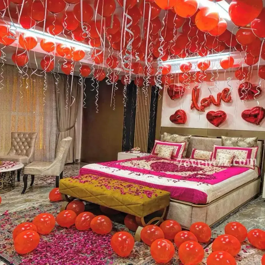 Red Balloons Decoration — decoration setup in Pune