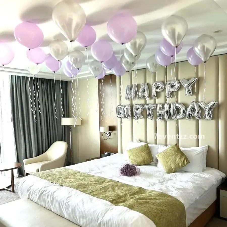 Purple Silver Surprise — decoration setup in Pune