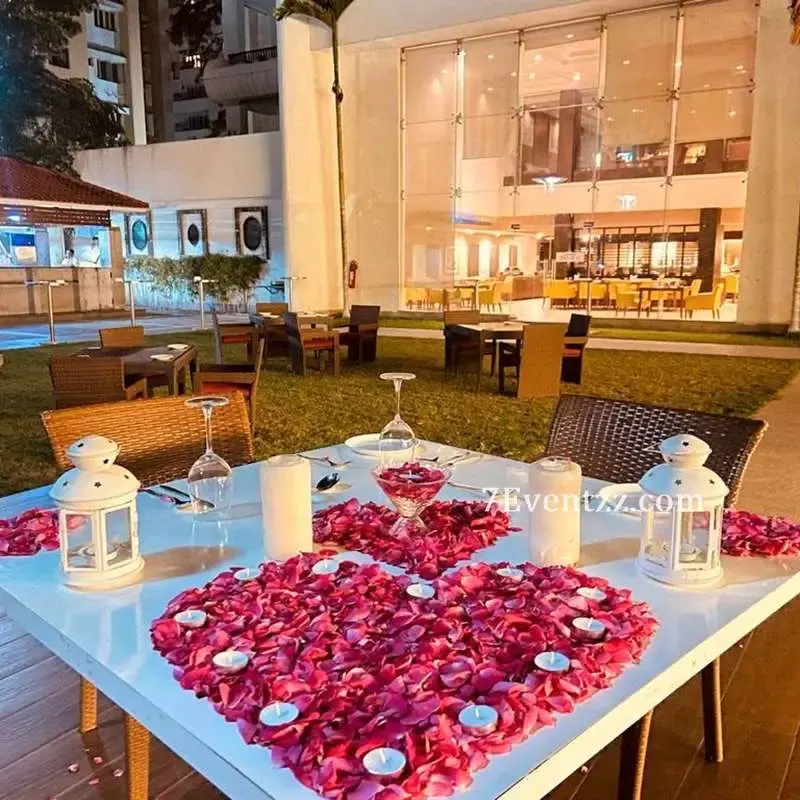 Outdoor Romantic Dinner Setup — decoration setup in Pune