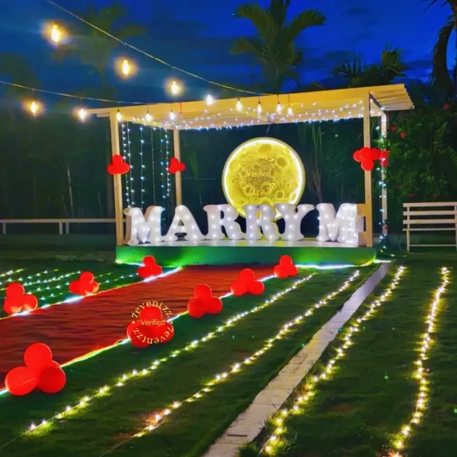 Under the Moon Proposal — decoration setup in Pune