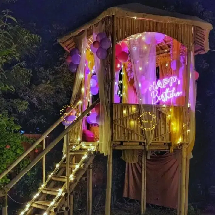 Couple Private Dinner in Tree House — decoration setup in Pune