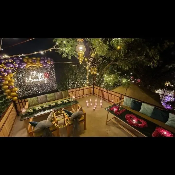 Private Terrace Dinner Setup — decoration setup in Pune