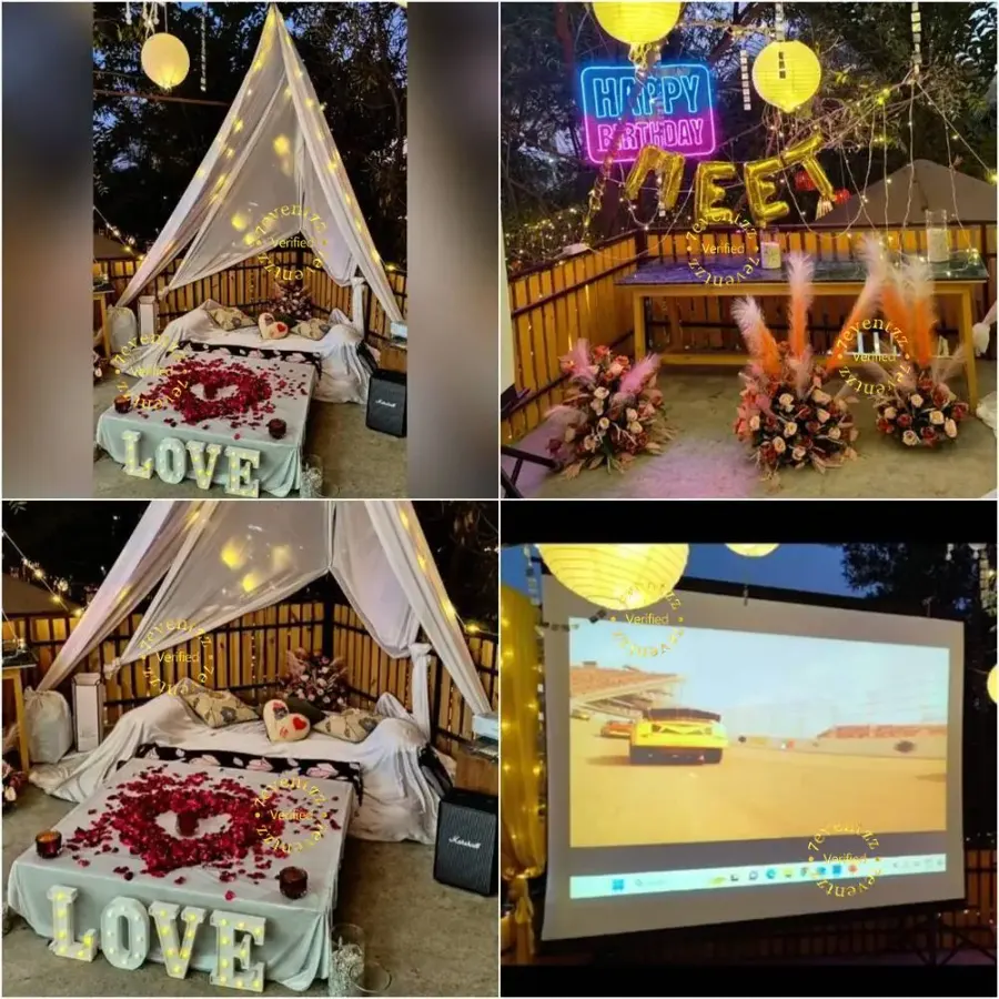 Private Movie Screening — decoration setup in Pune
