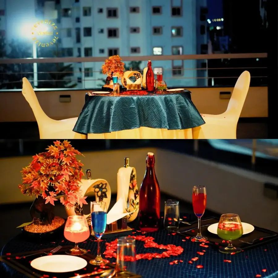 Open Terrace Candle Light Dinner Setup — photo 2