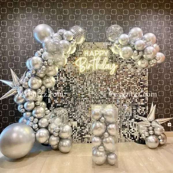 Silver Shimmer Decoration — decoration setup in Pune