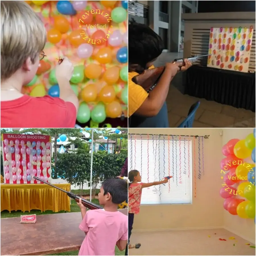 Balloon Shooting Game for Birthday in Bangalore — decoration setup in Pune