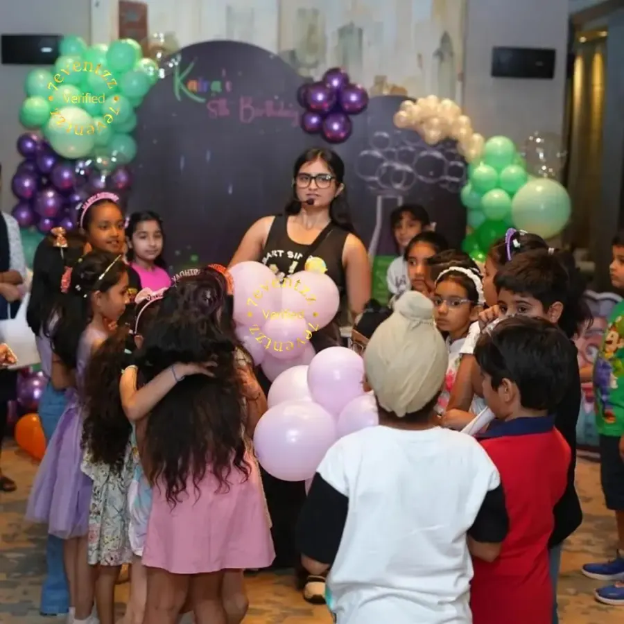 Game Host for Kids Birthday Party in Delhi — decoration setup in Pune