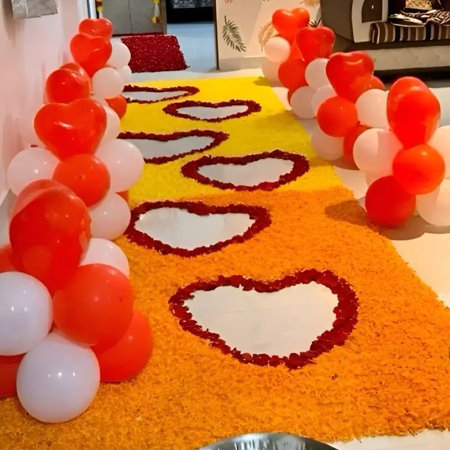Royal Wedding Bridal Entry with Floral Pathway — photo 2