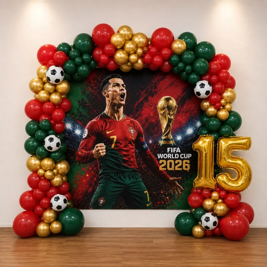 Football Legend Theme Birthday Balloon Decoration — decoration setup in Pune