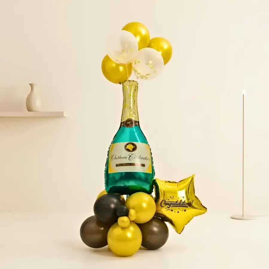 Champagne Party Balloon Bouquet — decoration setup in Pune
