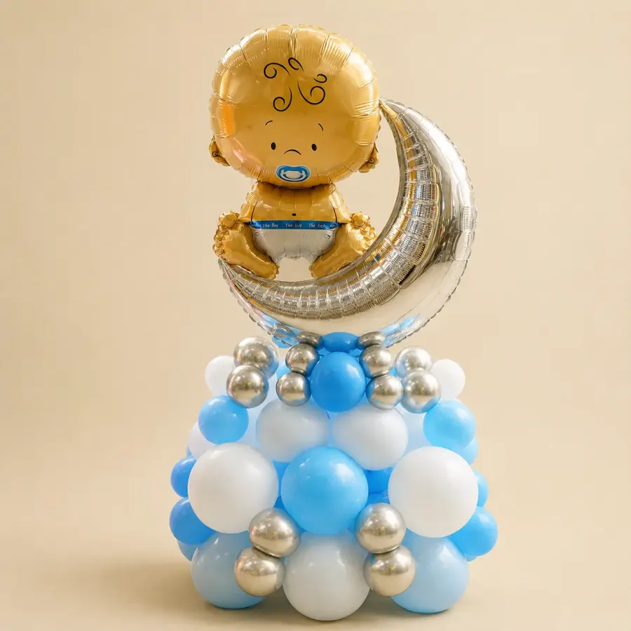 Welcome Boy Balloon Bouquet — decoration setup in Pune