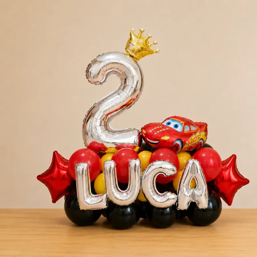Car Theme Balloon Bouquet — decoration setup in Pune