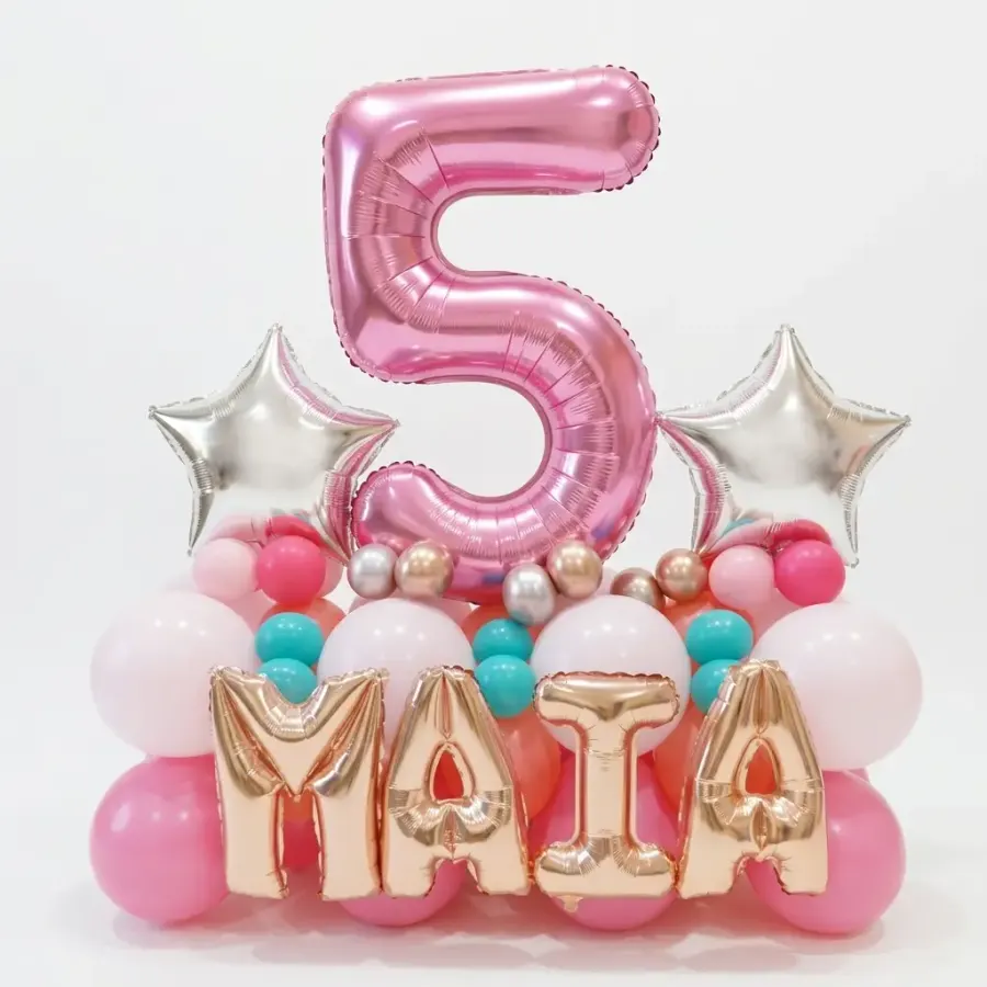 Pink White Balloon Bouquet — decoration setup in Pune