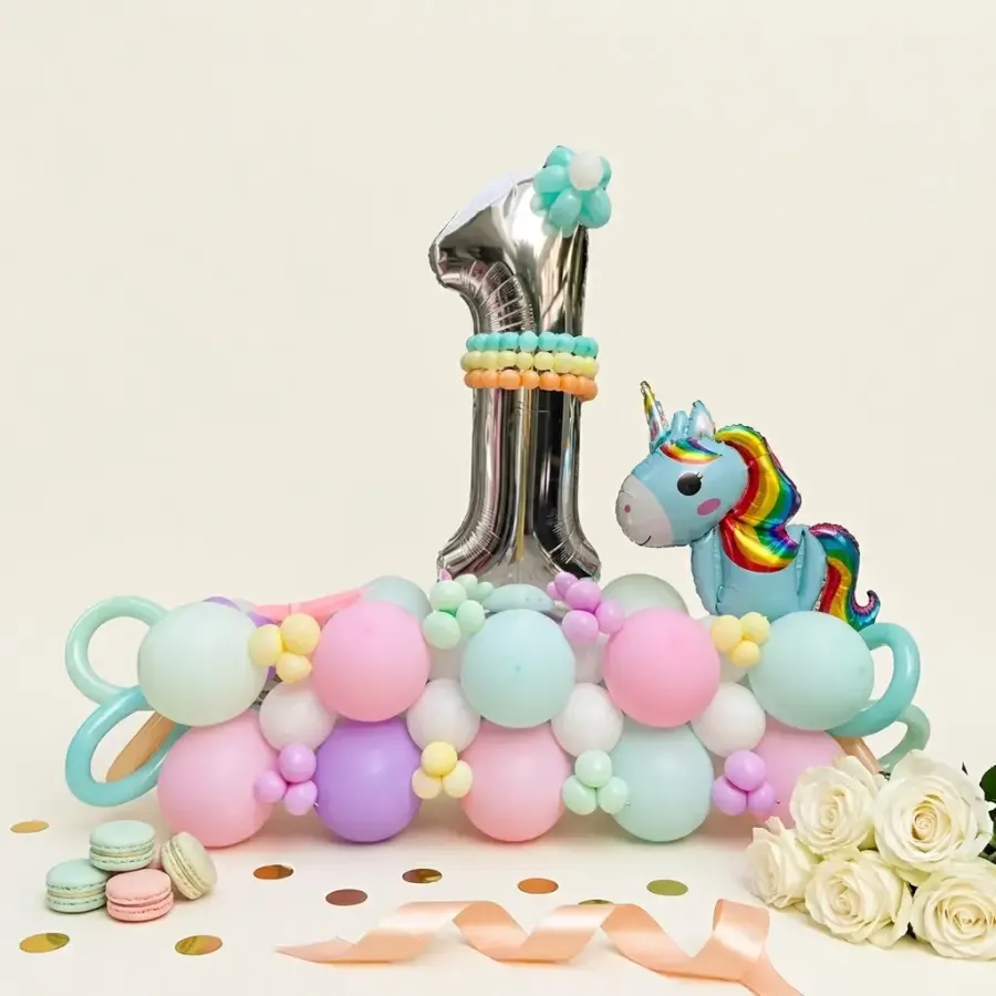 Unicorn Birthday Bouquet — decoration setup in Pune