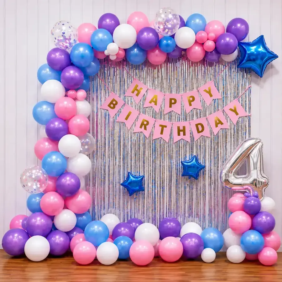 Kids 2nd Birthday Balloon Decoration — decoration setup in Pune