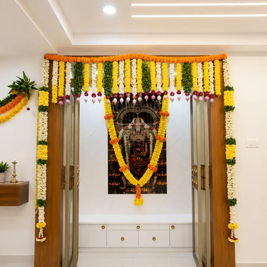 Elegant Housewarming Flower Setup — decoration setup in Pune