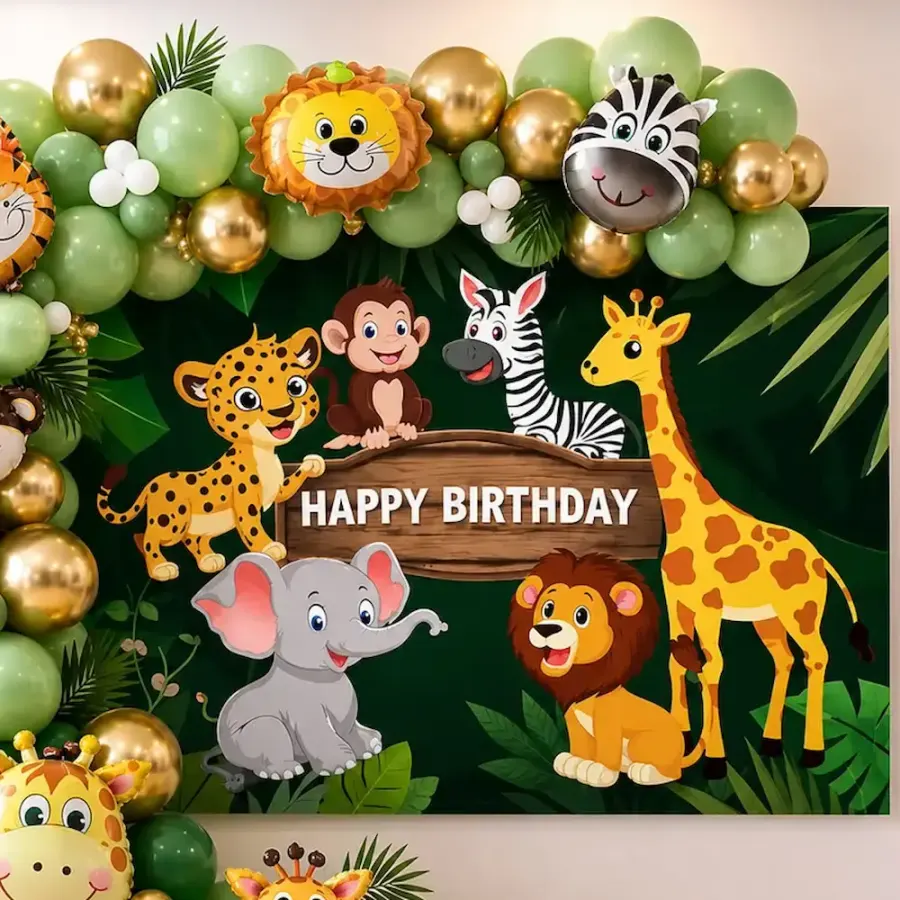 Jungle Theme Birthday Balloon Decoration — photo 2