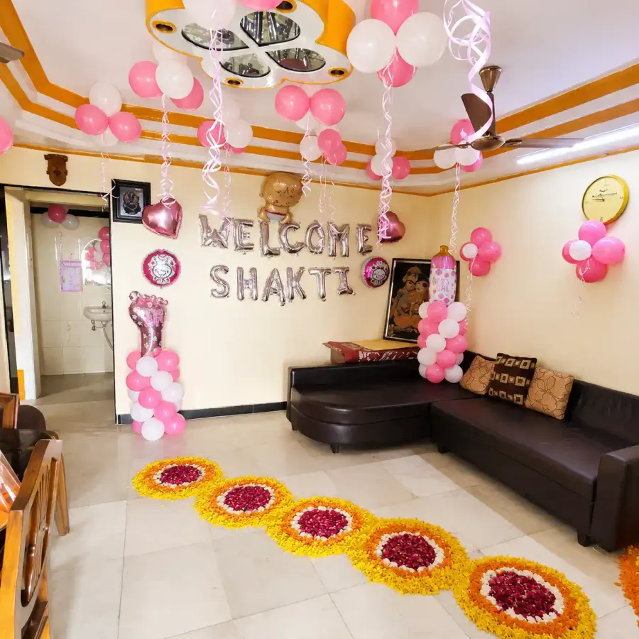 Welcome Home Flower Decorations — decoration setup in Pune