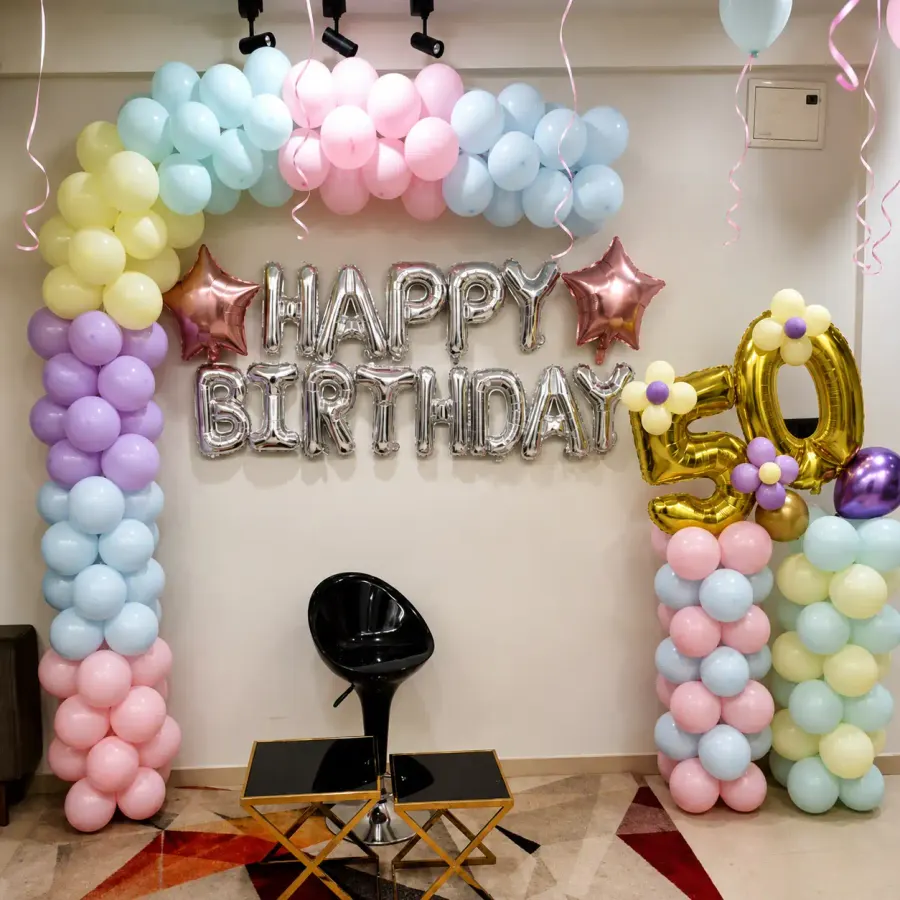 50th Birthday Theme — decoration setup in Pune