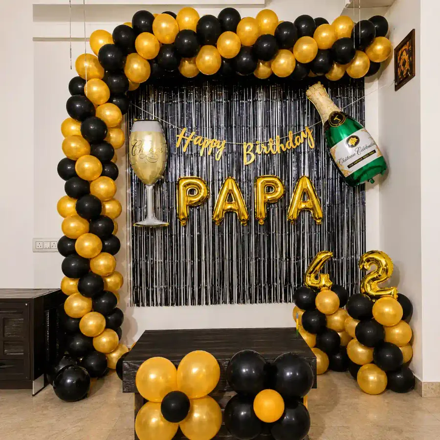 Golden Black Theme Setup — decoration setup in Pune