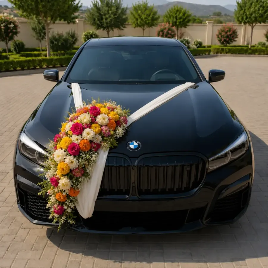 Mix Flower Car Decoration — decoration setup in Pune