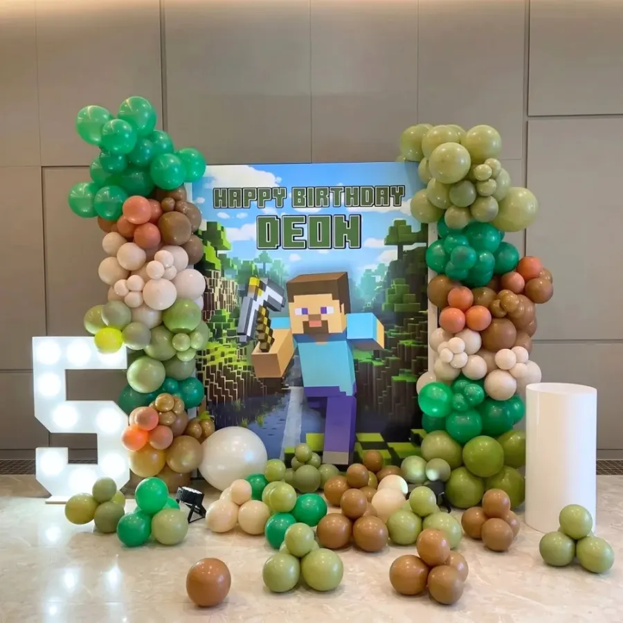 Minecraft Adventures Birthday Decoration — decoration setup in Pune