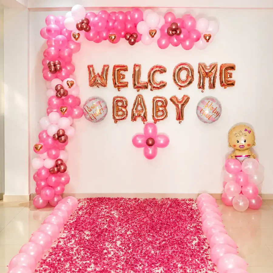 Baby Girl Welcome Decoration — decoration setup in Pune