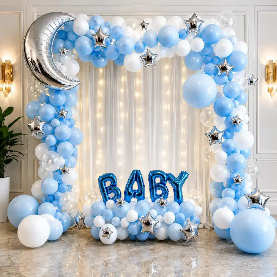 Heavenly Baby Shower Decor — decoration setup in Pune