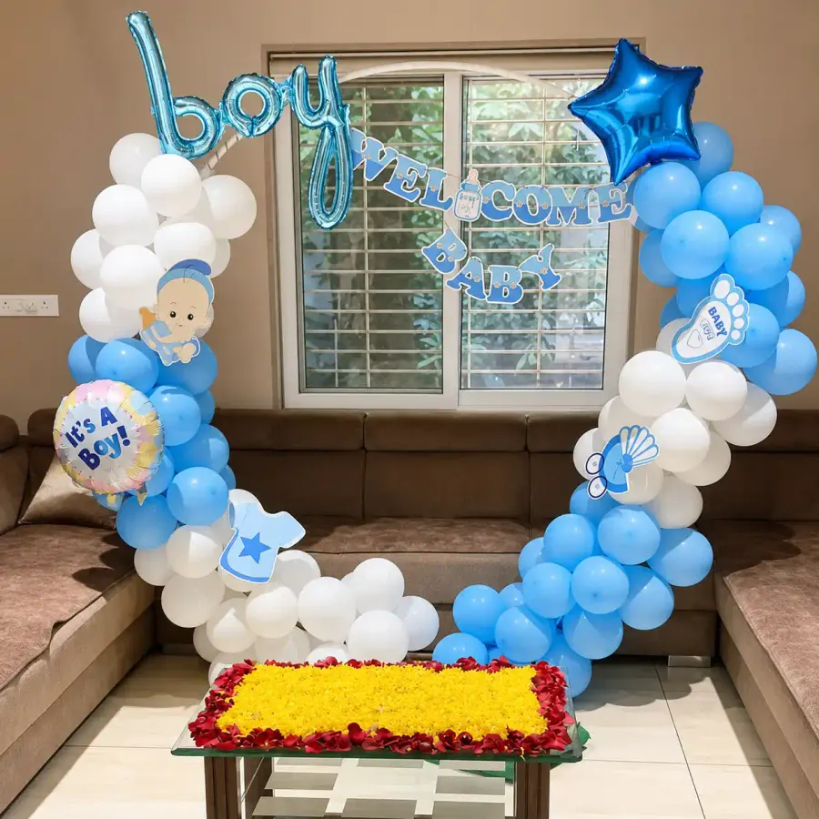 Welcome Decoration For Baby Boy — decoration setup in Pune