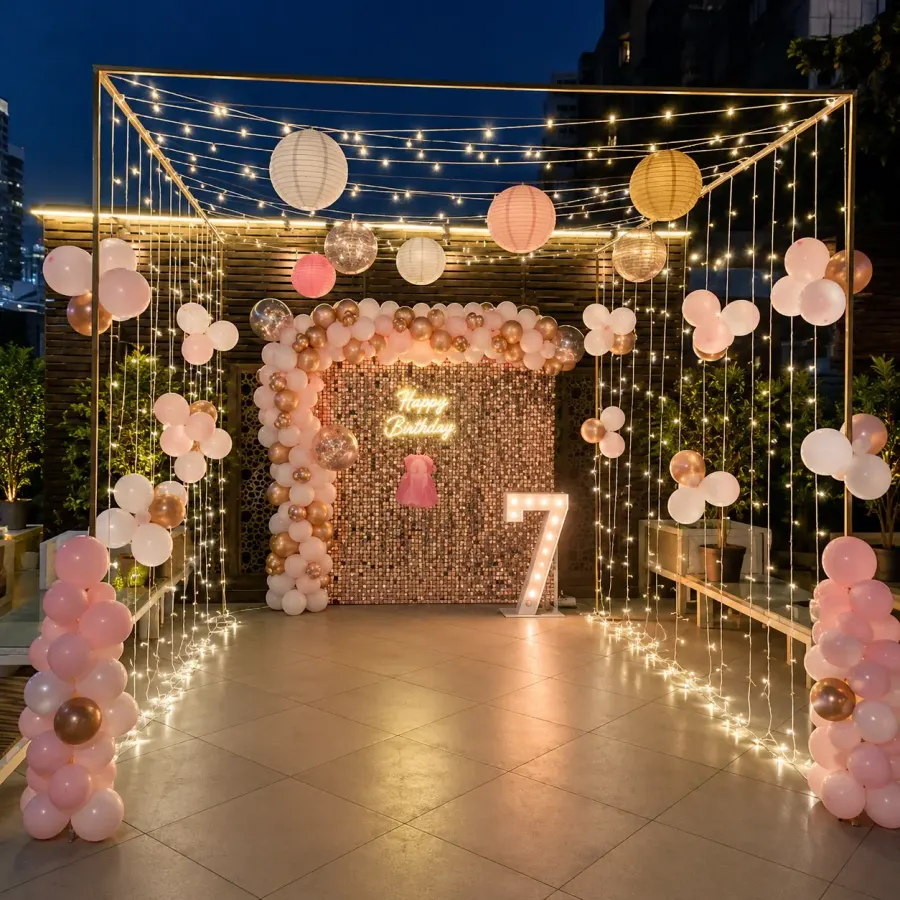 Premium Barbie Theme Decoration — decoration setup in Pune