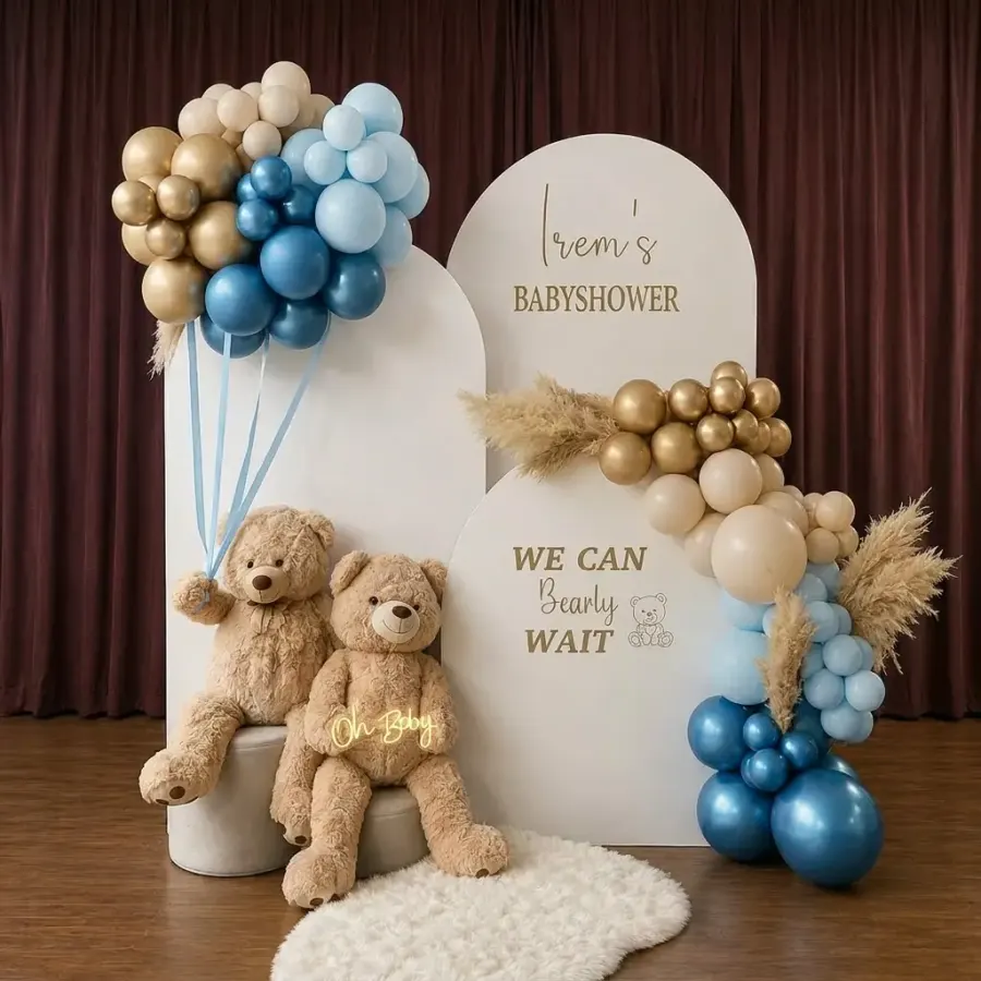 Teddy Theme Baby Shower Backdrop — decoration setup in Pune