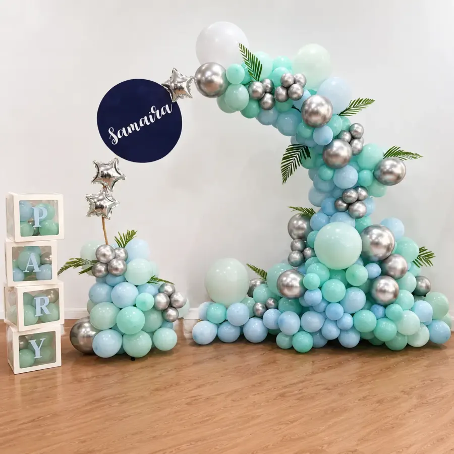 Naming Round Backdrop Decoration — decoration setup in Pune