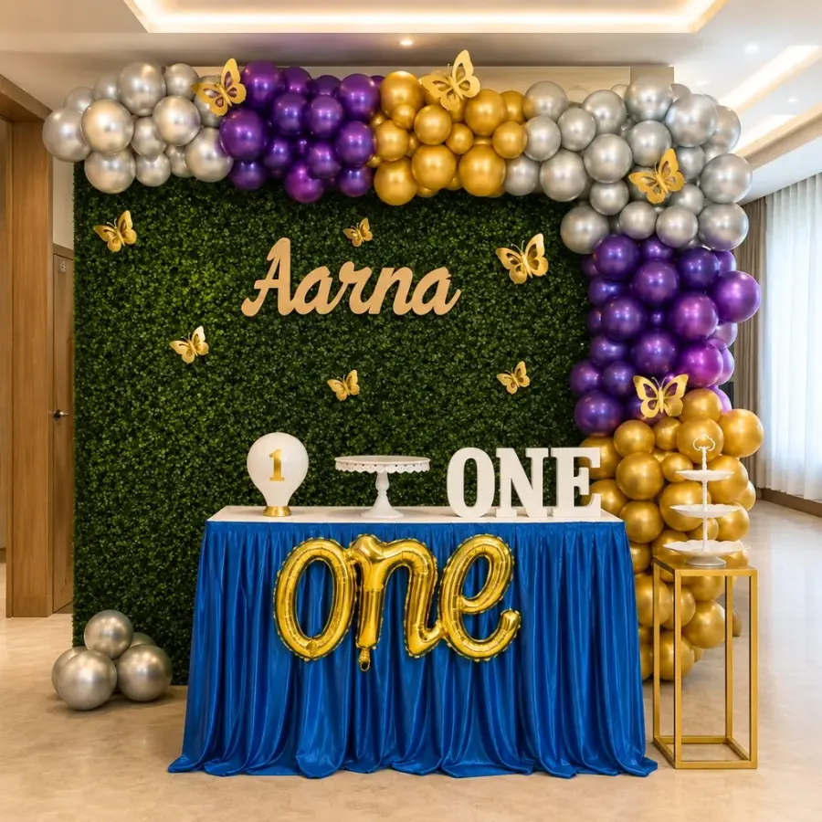 1st Birthday Stage Theme — decoration setup in Pune