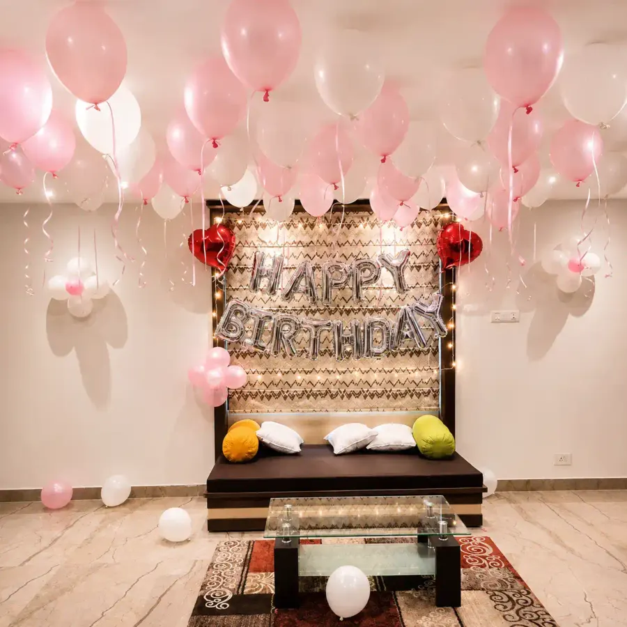 Pink Hall Decoration — decoration setup in Pune