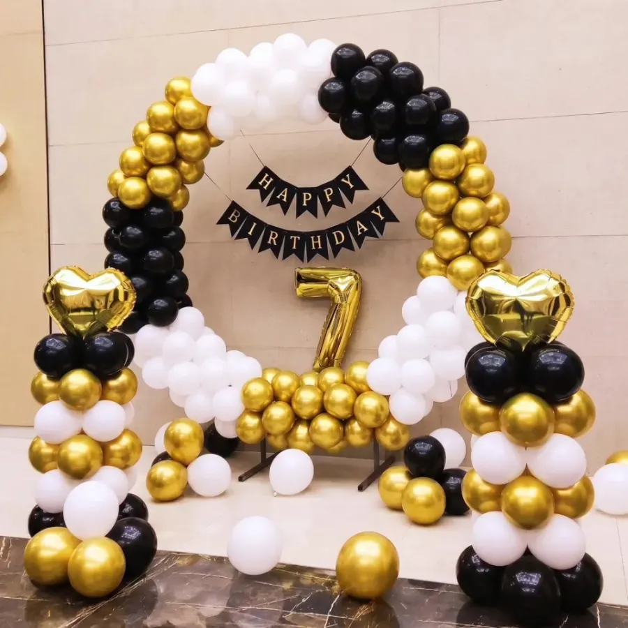 Simple Happy Birthday Ring Decoration — decoration setup in Pune