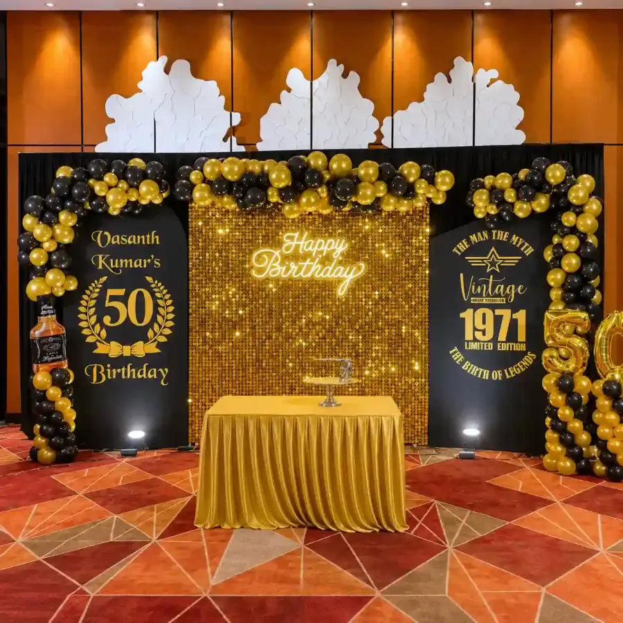 50th Birthday Stage Setup — decoration setup in Pune