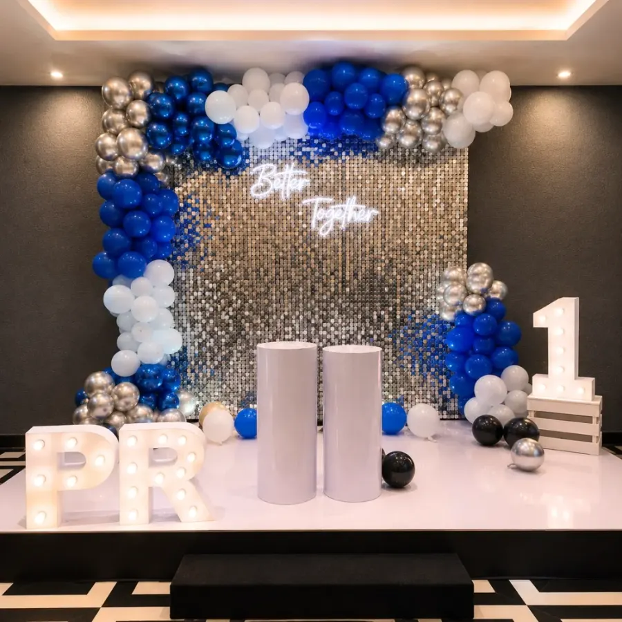 1st Anniversary Stage Decor — decoration setup in Pune