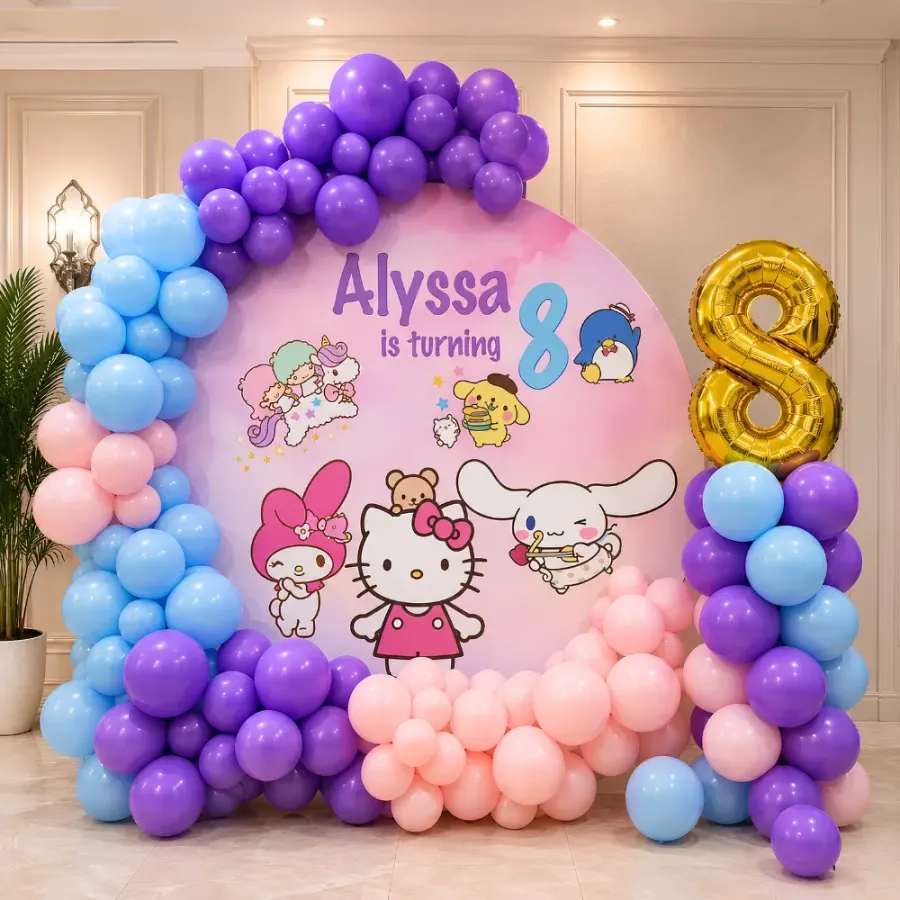 Hello Kitty Theme Decoration — decoration setup in Pune