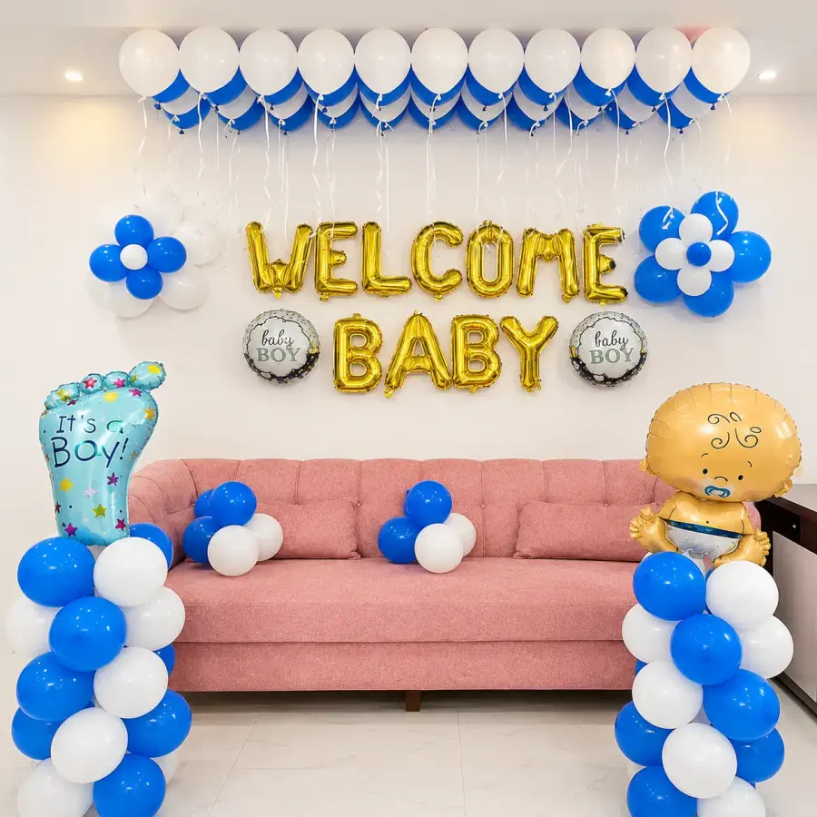 Baby Boy Homecoming Decoration — decoration setup in Pune