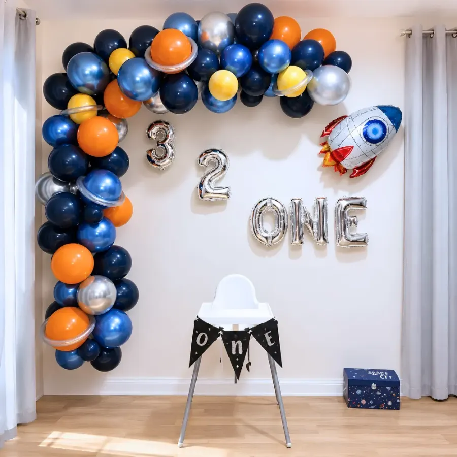 Astronaut Theme Decoration — decoration setup in Pune