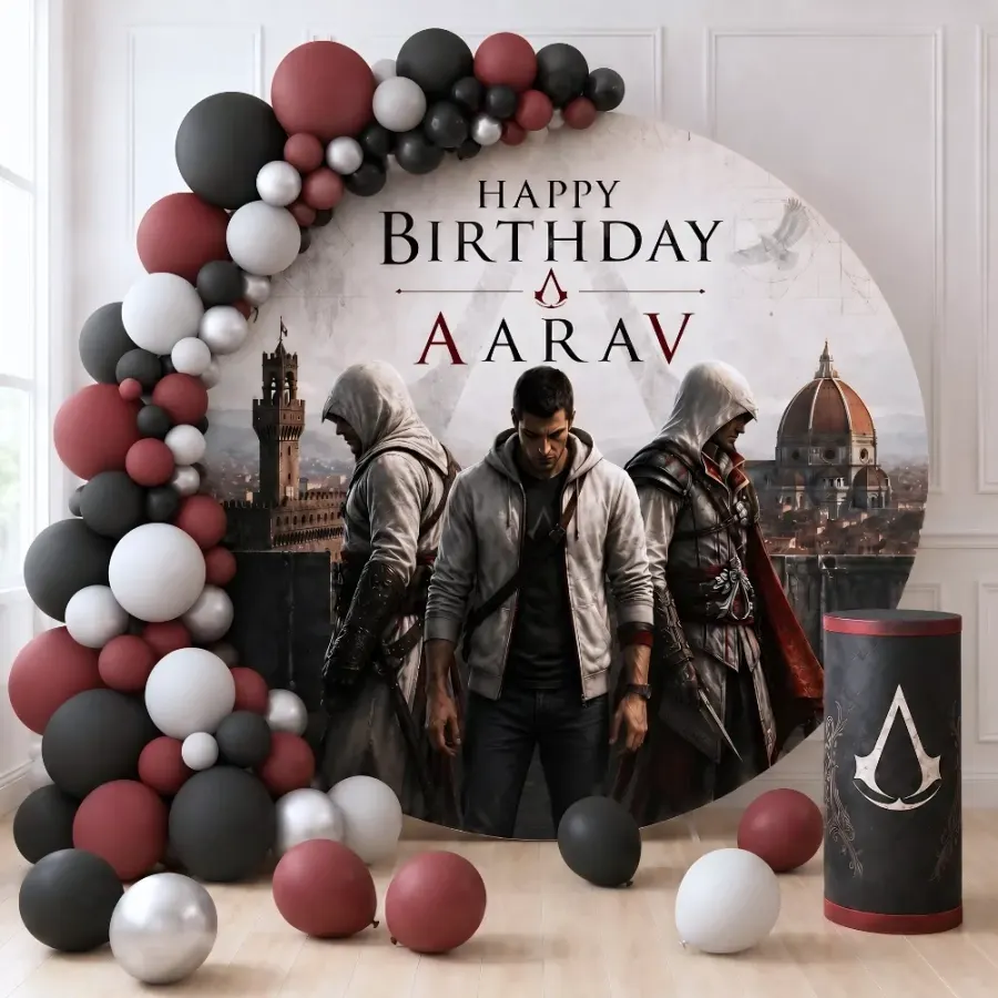 Assassin's Creed Birthday Theme Decoration — decoration setup in Pune