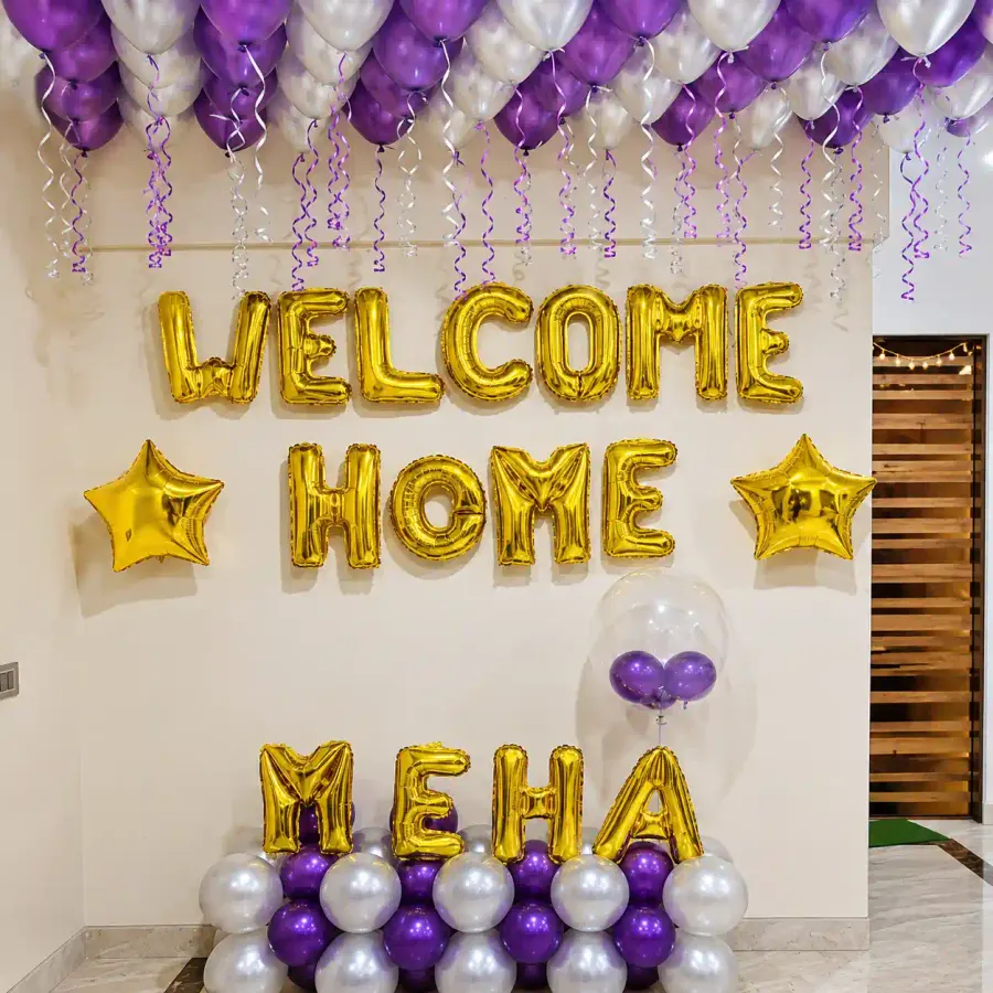 Welcome Home Balloon Decoration — decoration setup in Pune